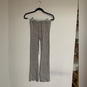 Flare leg ribbed lounge pants - grey